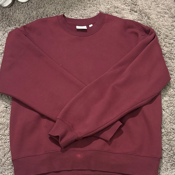 Aritzia Sweaters - Aritzia Perfect Fit Deep Red Crewneck Sweater